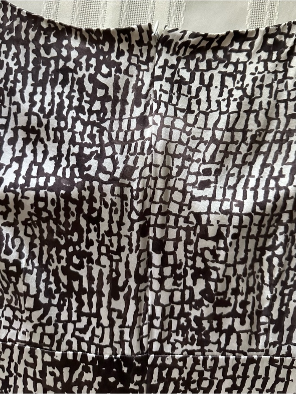 Ann Taylor Animal Print Giraffe Spot Sheath Brown white Silk Midi Dress - Picture 13 of 16